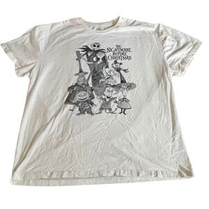Disney Nightmare Before Christmas Jack‎ Skellington Graphic T-Shirt White Large